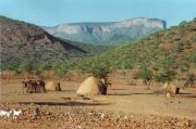 Unterkunft einer Himbafamilie
